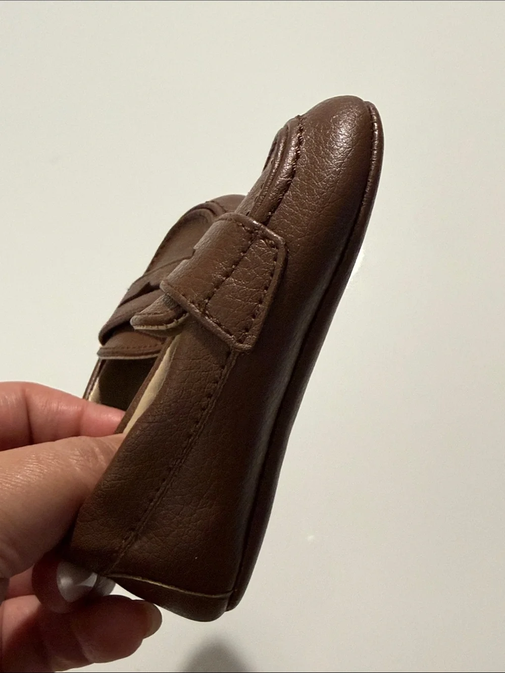 Janie and Jack leather baby Penny Loafer size 3-6 months in color brown